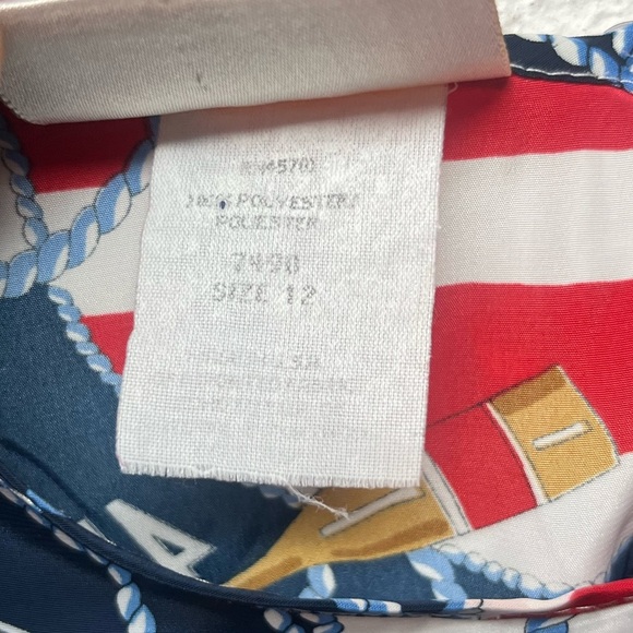 Nautical Themed Short Sleeve Sheer Top 12 - Picture 3 of 4